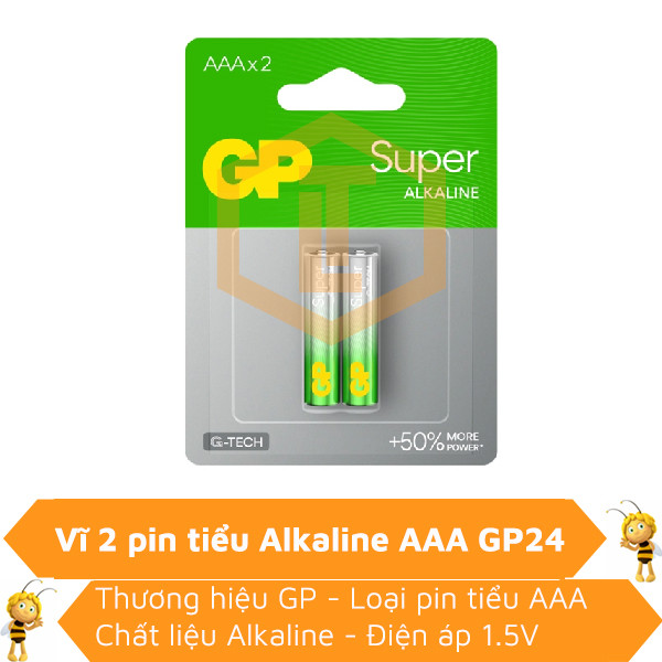 Vĩ 2 pin tiểu Alkaline AAA GP24 0
