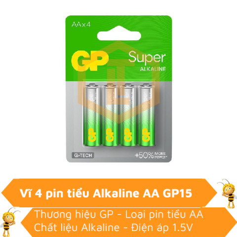 Vĩ 4 pin tiểu Alkaline AA GP15