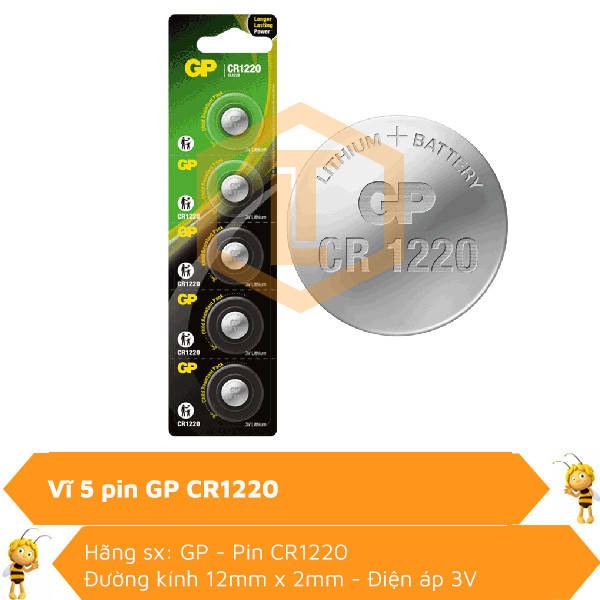 Vĩ 5 pin Lithum GP CR1220 0