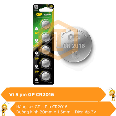 Vĩ 5 pin Lithum GP CR2016
