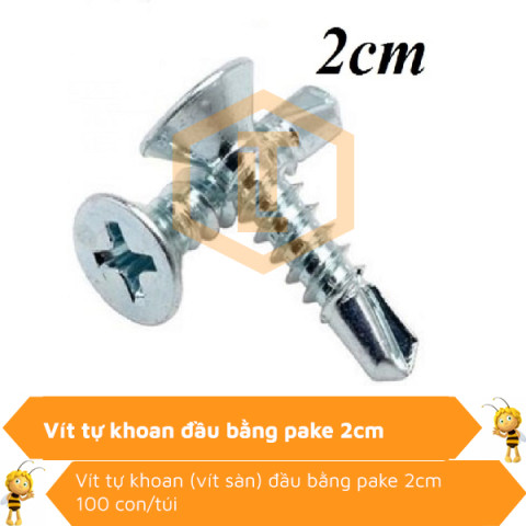 Vít tự khoan đầu bằng pake 2cm