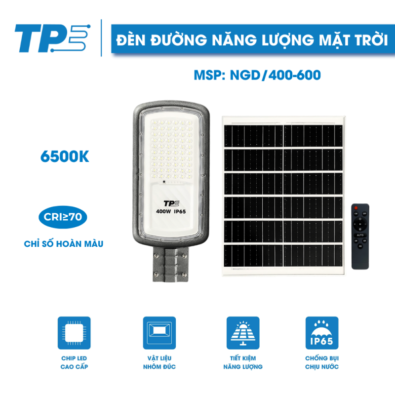 LED ĐÈN ĐƯỜNG NLMT NGD TPE 400W/600W 0