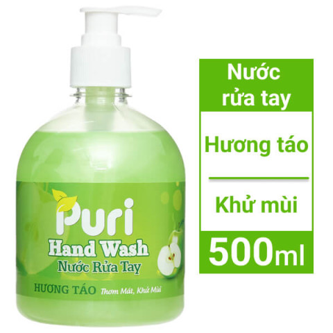 Nước rửa tay Puri hương táo chai 500ml