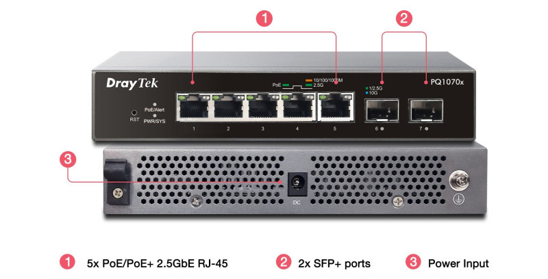 Thiết bị chuyển mạch DrayTek VigorSwitch PQ1070x 0