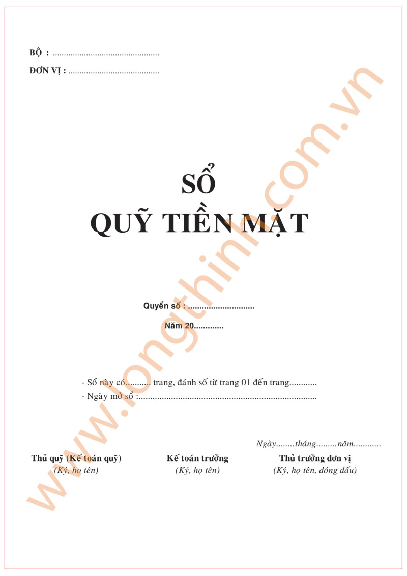 Sổ Quỹ tiền mặt 0
