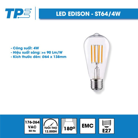 LED eđíon dài ST64 TPE 4W