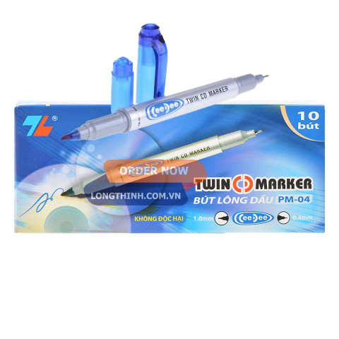 Hộp 10 bút lông kim PM-04 CeeDee đen