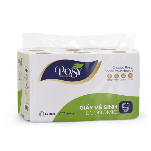 12 cuộn giấy vệ sinh Posy Economic