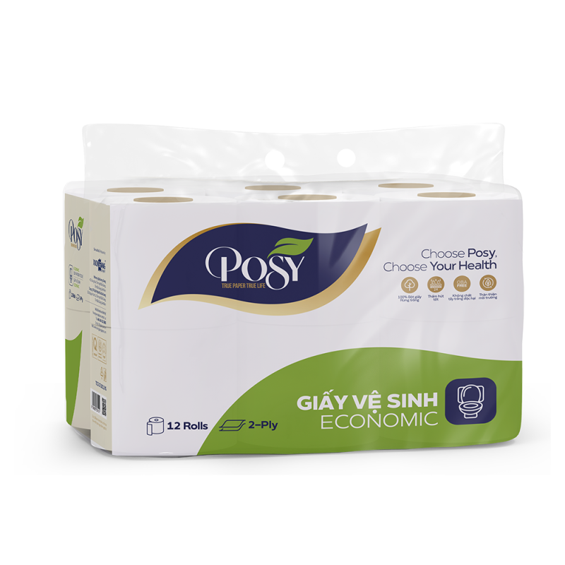 12 cuộn giấy vệ sinh Posy Economic 0