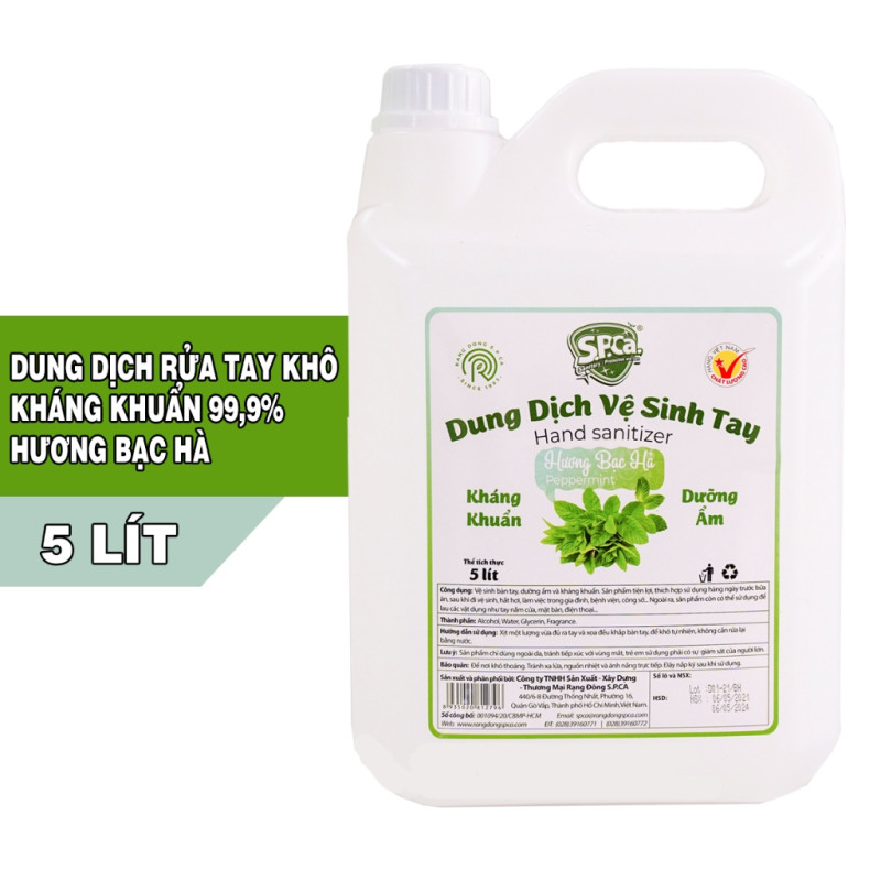Dung dịch rửa tay khô SPCA 5 lít 0