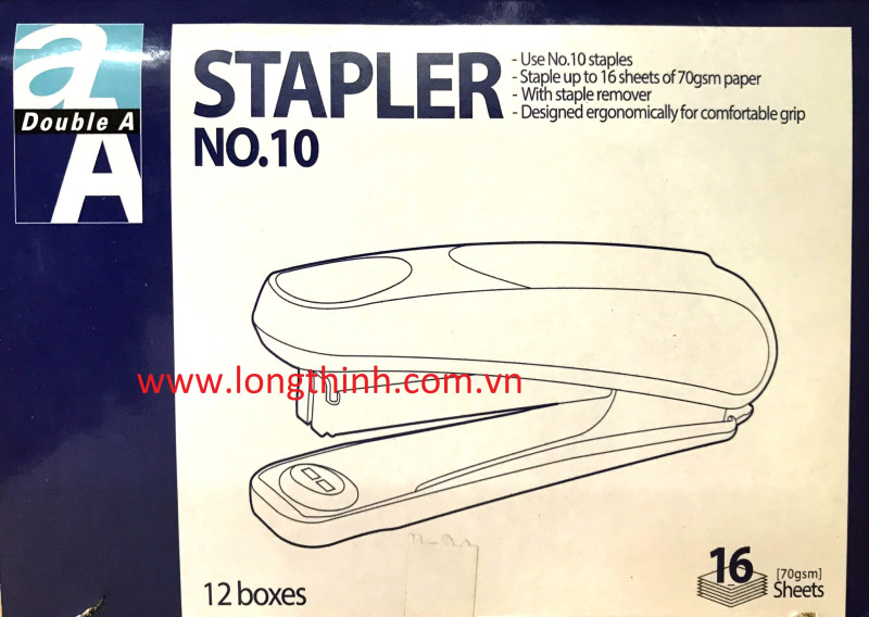 Hộp 12 cái bấm kim số 10 Double A 0