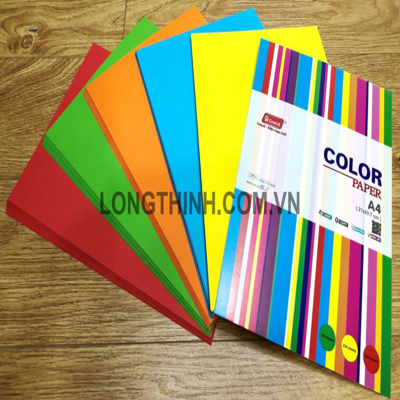 Giấy in A4 trộn 5 màu (100 tờ/tập, ĐL 80gsm) 0