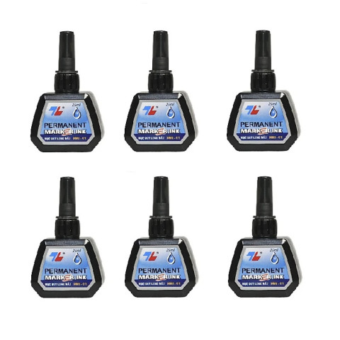 Lốc 6 chai mực lông dầu PMI-01 - Đen