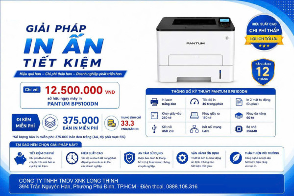 Giải pháp in ấn tiết kiệm với Pantum BP5100DN