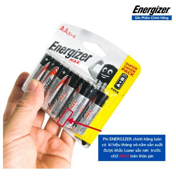 Kiểm tra mã vạch hoặc mã QR của pin Energizer chính hãng 